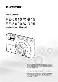 Olympus FE 5010 manual. Camera Instructions.